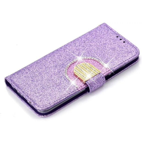Θήκη με πτερύγιο για Huawei P Smart 2019 / Honor 10 Lite, Glitter Mirror Wallet, μωβ