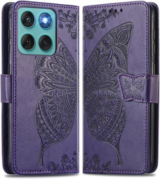 Θήκη με πτερύγιο για Motorola Edge 60 / 60 Fusion, Butterfly, μωβ