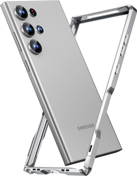 Θήκη LUPHIE για Samsung Galaxy S24 Ultra, Armor Bumper, ασημένια