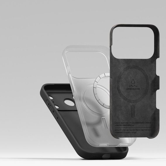 Θήκη Ringke για iPhone 17 Pro Max, Μαγνητική θήκη σιλικόνης MagSafe, Μαύρο
