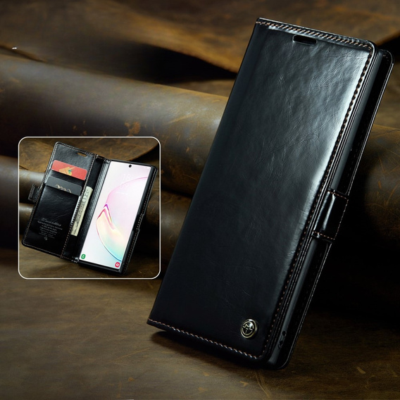 θήκη CASEME για Samsung Galaxy Note 10 Plus, Waxy Textured, μαύρη
