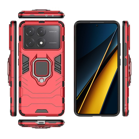 Θήκη για Xiaomi Poco X6 Pro 5G, Kickstand Ring, μαύρη