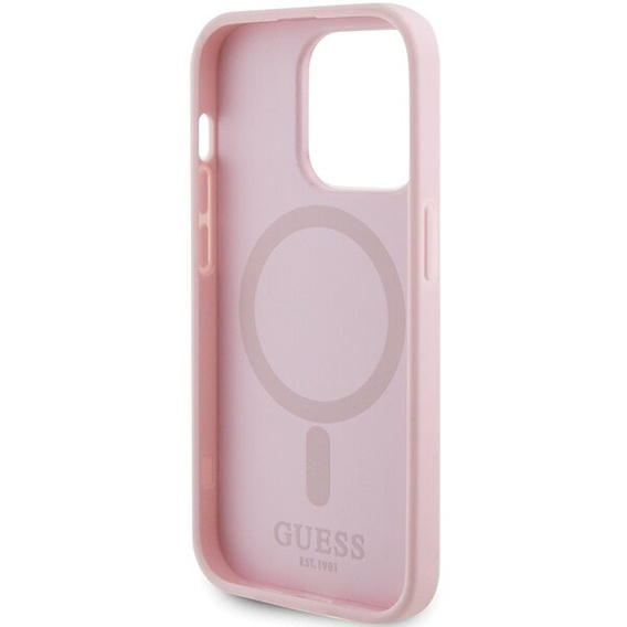 GUESS Θήκη για iPhone 14 Pro, Saffiano MagSafe, ροζ