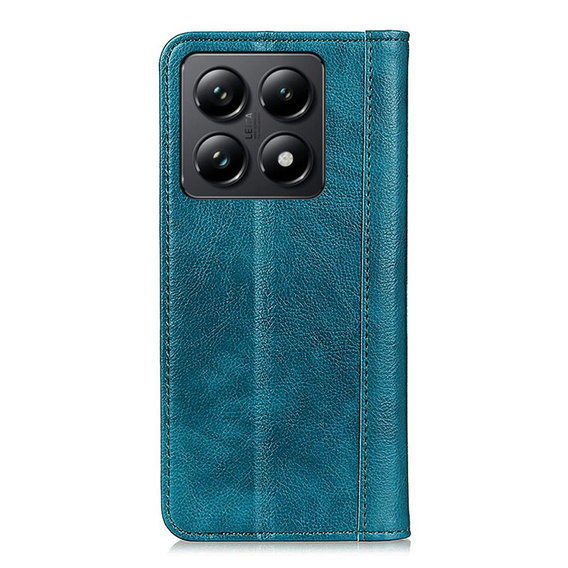 Θήκη για Xiaomi 14T, Wallet Litchi Leather, πράσινη