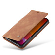 θήκη CASEME για iPhone 11, Leather Wallet Case, καφέ