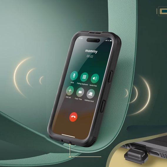 Αδιάβροχη θήκη IP68 για iPhone 16 Pro, SHELLBOX MagSafe, μαύρη