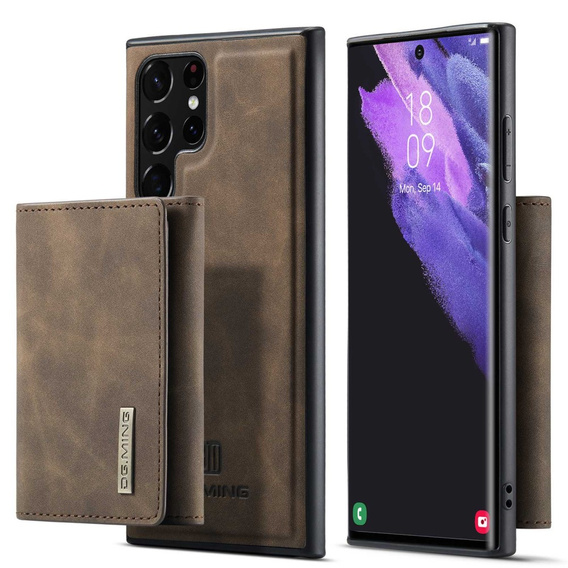 Θήκη για Samsung Galaxy S23 Ultra, DG.MING 2in1, καφέ