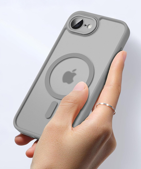 Θήκη για iPhone 16E, για MagSafe, ERBORD Μatt Case, γκρι τιτάνιο + Γυαλί οθόνης