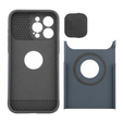 Θήκη για iPhone 15 Pro Max, ERBORD MagProtect Slide Camera, μπλε τιτανίου
