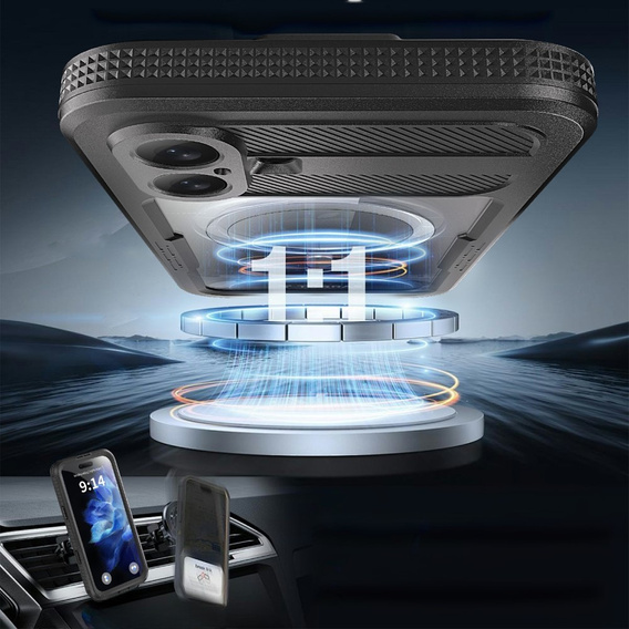 Αδιάβροχη θήκη IP68 για iPhone 16 Plus, SHELLBOX MagSafe, μαύρη