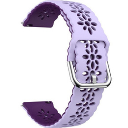 Universal 20mm μαλακό λουράκι σιλικόνης, λεβάντας / μοβ