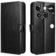 Θήκη με πτερύγιο για Nothing Phone 3 5G, Crazy Horse Wallet, μαύρη