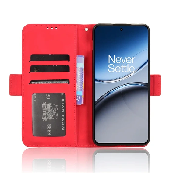 Θήκη με πτερύγιο για OnePlus Nord 4, Card Slot, κόκκινη