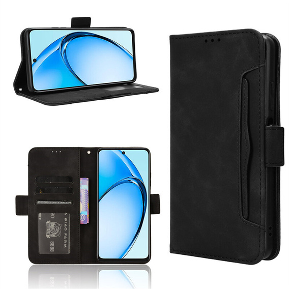 Θήκη με πτερύγιο για Oppo A60, Card Slot, μαύρη