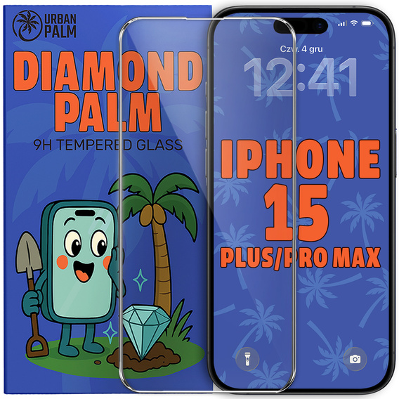 Διαφανές γυαλί Diamond Palm για iPhone 15 Plus / 15 Pro Max