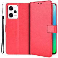 Θήκη με πτερύγιο για Xiaomi Redmi Note 12 5G / POCO X5 5G, Crazy Horse Wallet, κόκκινη