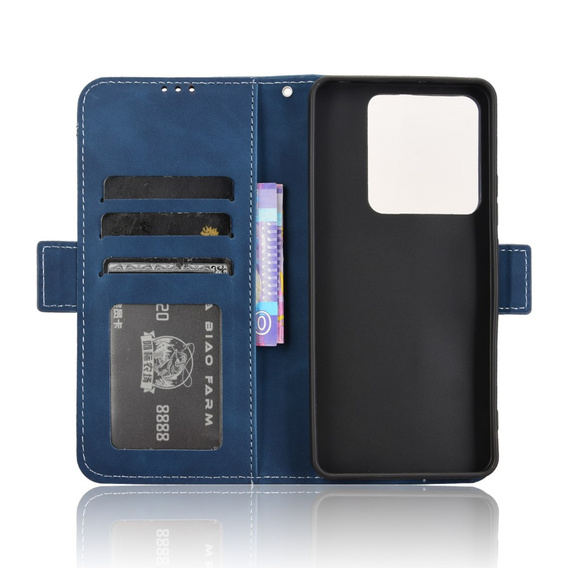 Θήκη με πτερύγιο για Xiaomi Poco M7 Pro 5G, Card Slot, σκούρο μπλε
