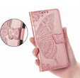 Θήκη με πτερύγιο για Oppo A40 / Oppo A40m, Butterfly, ροζ rose gold