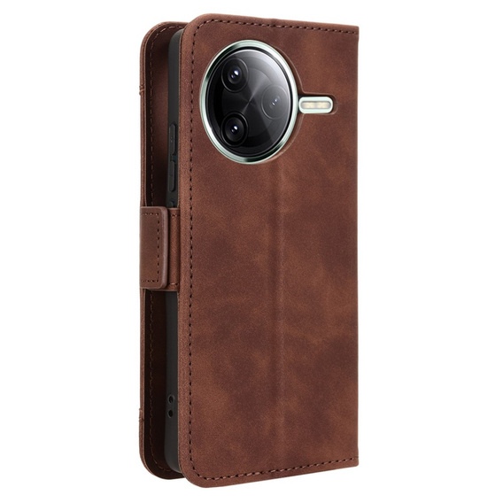 Θήκη με πτερύγιο για Xiaomi Poco F7 Pro, Card Slot, καφέ