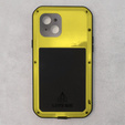 Love Mei Θήκη για iPhone 13 mini, armored with glass, κίτρινη / μαύρη