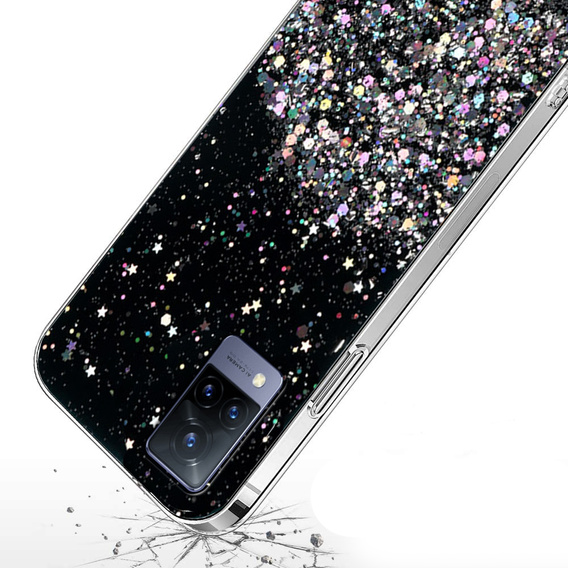 Θήκη για Vivo V21 5G, Glittery, μαύρη