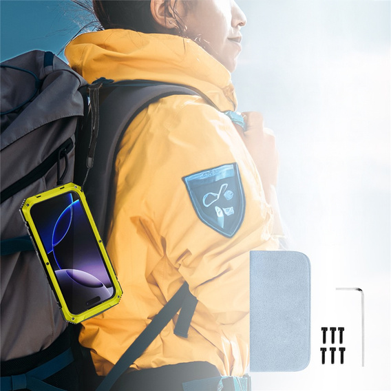 Θήκη R-JUST με βάση και ενσωματωμένο γυαλί για iPhone 17 Pro