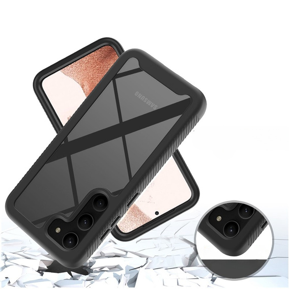Θήκη για Samsung Galaxy S23, Shockproof, με μεμβράνη, μαύρη
