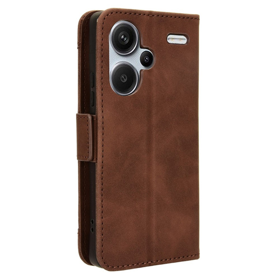 Θήκη με πτερύγιο για Xiaomi Redmi Note 13 Pro+, Card Slot, καφέ