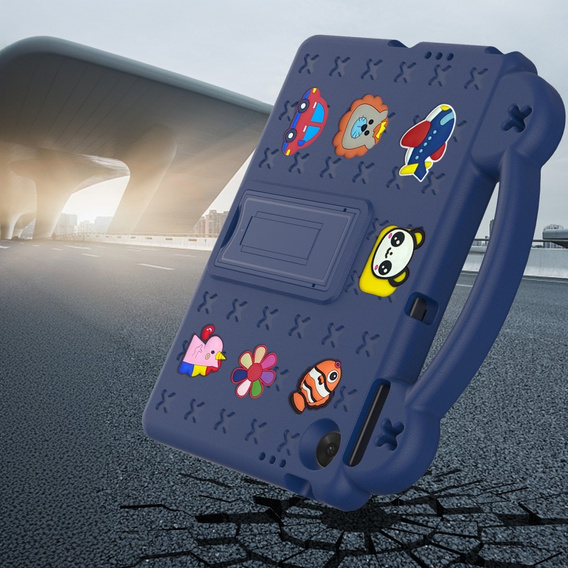 Παιδική θήκη για Lenovo Tab TB311FU, Cute Patterns, με βάση, σκούρο μπλε