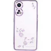 Θήκη για Oppo Reno8 T 4G, Glitter Flower, μωβ