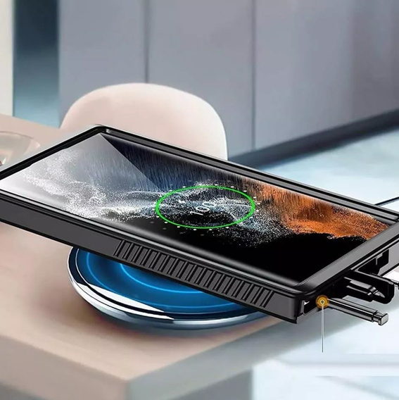 Αδιάβροχη θήκη IP68 για Samsung Galaxy S22 Ultra, Redpepper Dot+, μαύρη