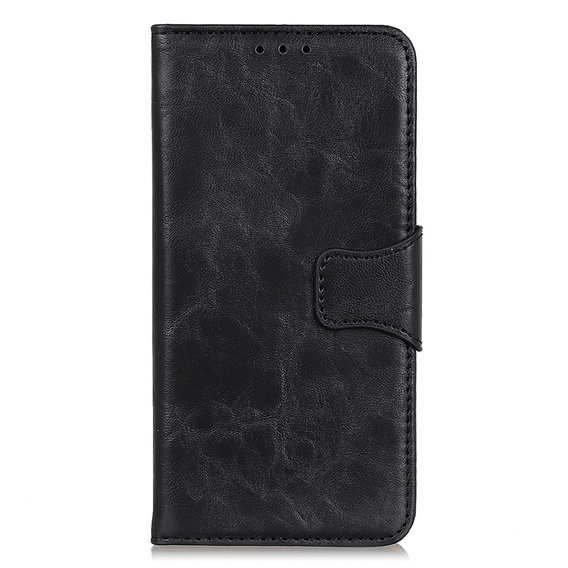 Θήκη με πτερύγιο για Samsung Galaxy S25 Edge, Crazy Horse Wallet, μαύρη