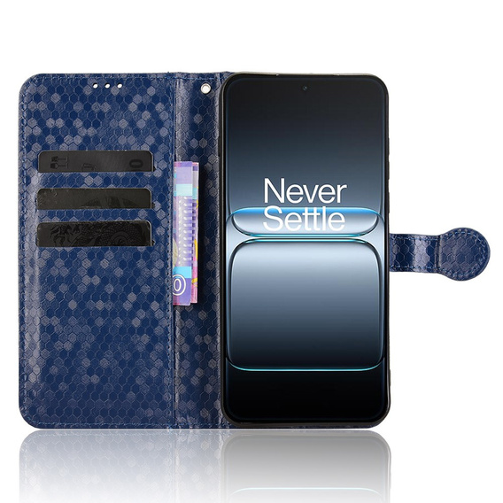 θήκη πτερύγιο για OnePlus Nord 5, Wallet Rhombus, μπλε