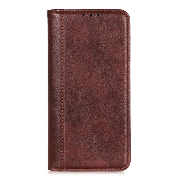 Θήκη για Xiaomi 14T Pro, Wallet Litchi Leather, καφέ