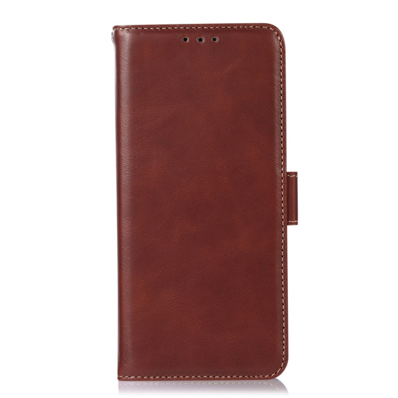 Θήκη με πτερύγιο για T Phone 3 5G, Crazy Horse Wallet, καφέ