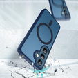 Ματ θήκη για iPhone 17 Pro, για MagSafe, ημιδιαφανές μπλε