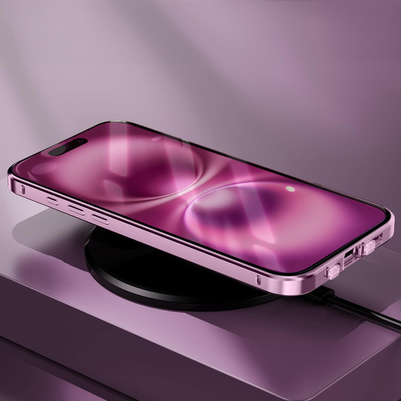 Μαγνητική θήκη MagSafe Dual Glass για iPhone 16, ροζ rose gold