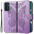 Θήκη με πτερύγιο για Samsung Galaxy M13, Butterfly, μωβ