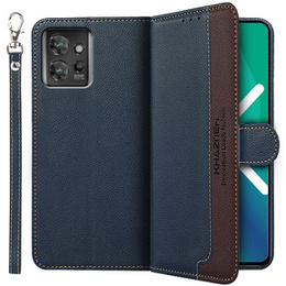 Θήκη με πτερύγιο για Motorola ThinkPhone 5G, KHAZNEH RFID, μπλε / καφέ