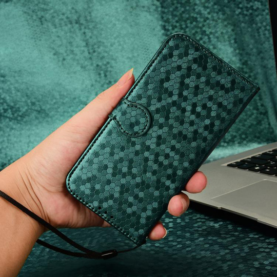 θήκη πτερύγιο για Realme Note 70T 4G, Wallet Rhombus, πράσινη