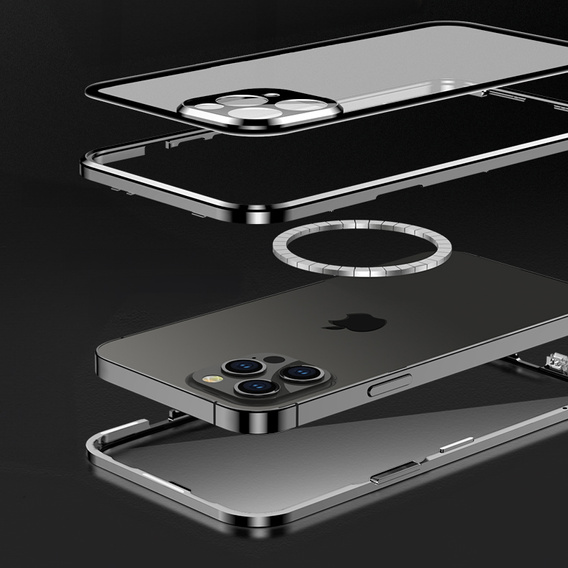 Μαγνητική θήκη MagSafe Dual Glass για iPhone 16 Pro, μαύρη