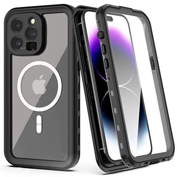 Αδιάβροχη θήκη για iPhone 14 Pro Max, Redpepper, για MagSafe, μαύρη