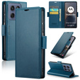 Θήκη για Motorola Edge 60 / 60 Fusion, ERBORD Glossy Litchi, πορτοφόλι με πτερύγιο, μπλε