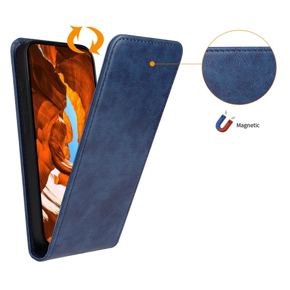 Θήκη με πτερύγιο για Samsung Galaxy S25, Flip, σκούρο μπλε