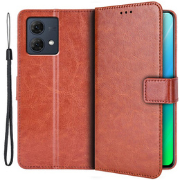 Θήκη με πτερύγιο για Motorola Moto G84 5G, Crazy Horse Wallet, καφέ
