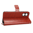Θήκη με πτερύγιο για Oppo A17, Crazy Horse Wallet, καφέ