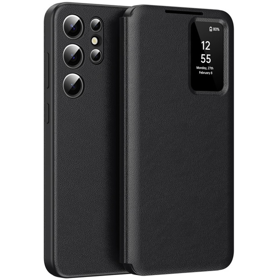 Αναδιπλούμενη θήκη για Samsung Galaxy S23 Ultra, Smart View Wallet, μαύρη