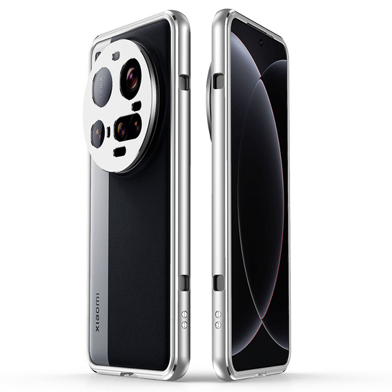 Θήκη για Xiaomi 15 Ultra, Armor Bumper, με κάλυμμα φακού, ασημένια