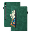θήκη για Samsung Galaxy Tab S10 FE+ Plus, Classic, με υποδοχή γραφίδας, πράσινη