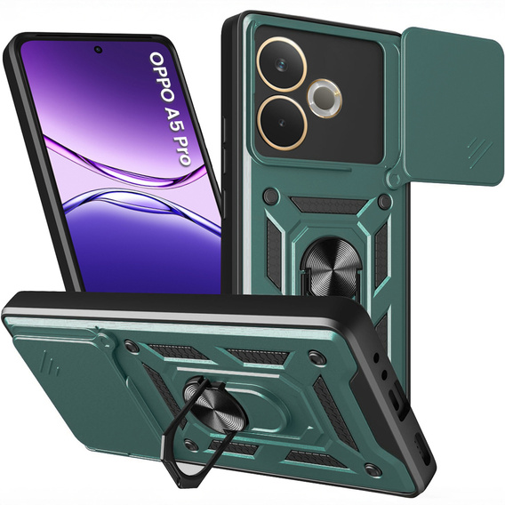 Θήκη για Oppo A5 Pro 5G, CamShield Slide, πράσινη